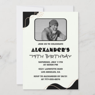 Black Men 74th birthday invitations 