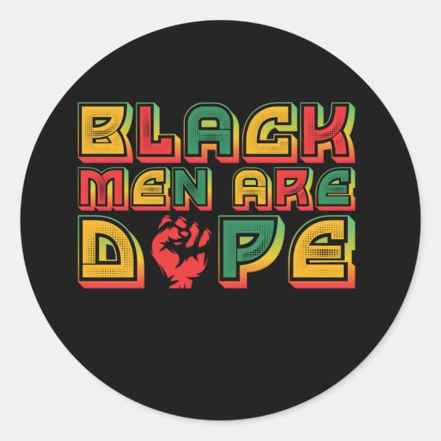 black_men_are_dope_01 classic round sticker (Front)