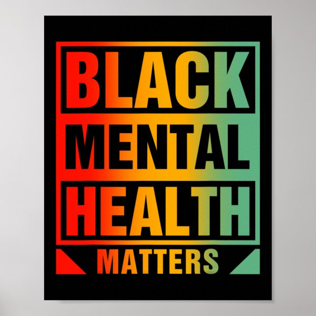 Black Mental Health Problems Human Brain Counsello Poster (Front)