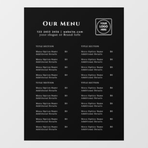 Black Menu   Personalised Cafe & Restaurant logo