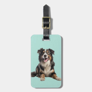 Black Merle Australian Shepherd Luggage Tag