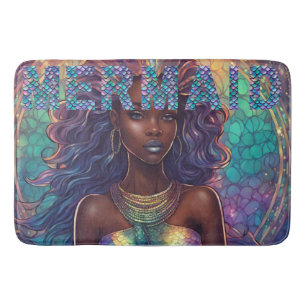 Black Mermaid Bath Mat