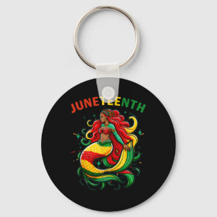 Black Mermaid Juneteenth Freedom 1865 African Amer Key Ring