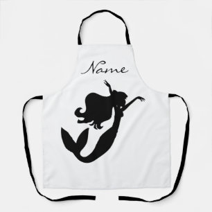 Black Mermaid Silhouette Thunder_Cove Apron