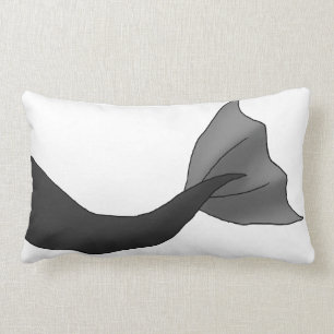 Black Mermaid Tail Lumbar Cushion