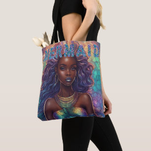 Black Mermaid Tote Bag
