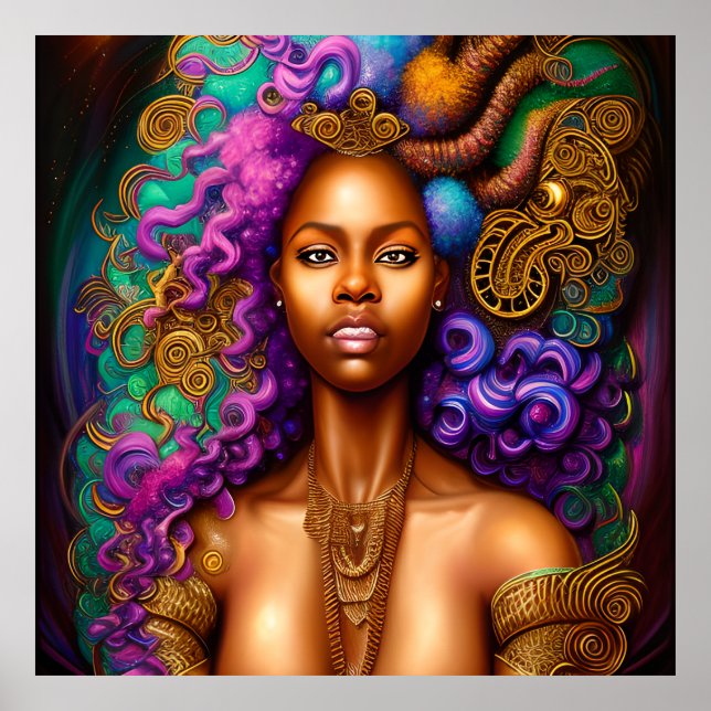 Black Mermaids Melanin Mermaid Ocean Sea Fish Fun Poster (Front)