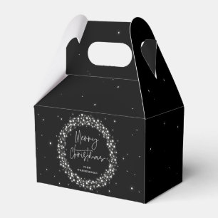 Black Merry Christmas Sparkling Lights Favour Box