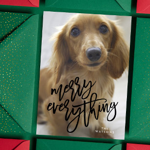 Black Merry Everything Photo Holiday Card