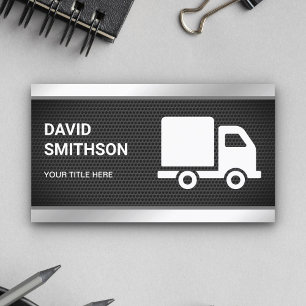 Black Mesh Logistics Transportation Cargo Truck Business Card