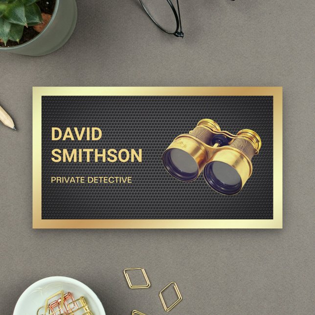 Black Mesh Private Investigator Detective Business Card (Creator Uploaded)