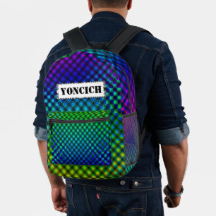 Black Mesh White Balls Moire by Kenneth Yoncich Printed Backpack