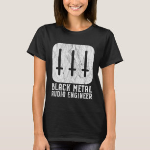 Black Metal Audio Engineer Inverted Crosses Sound T-Shirt