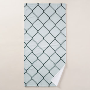 Black metal chain link fence bath towel