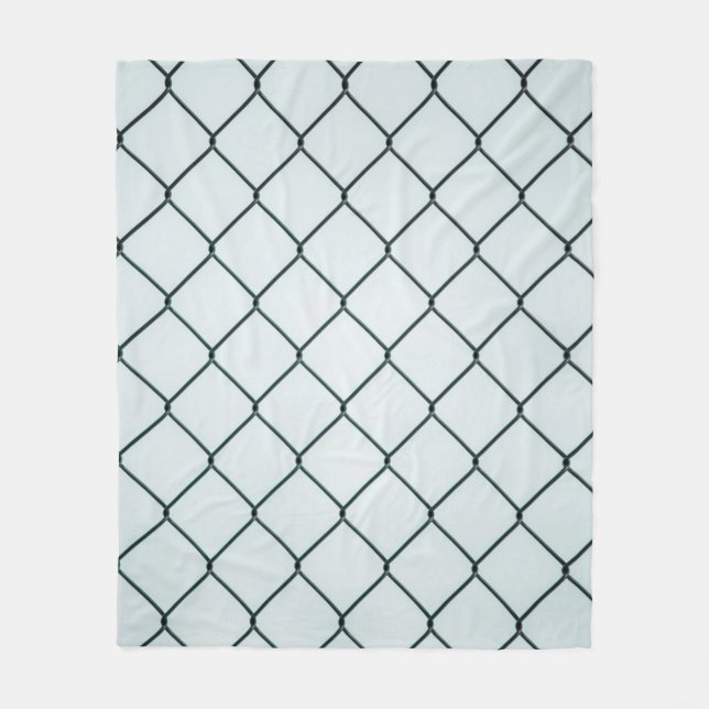 Black metal chain link fence fleece blanket (Front)