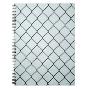 Black metal chain link fence notebook