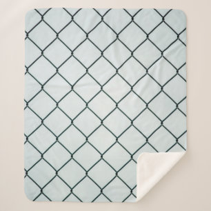 Black metal chain link fence sherpa blanket
