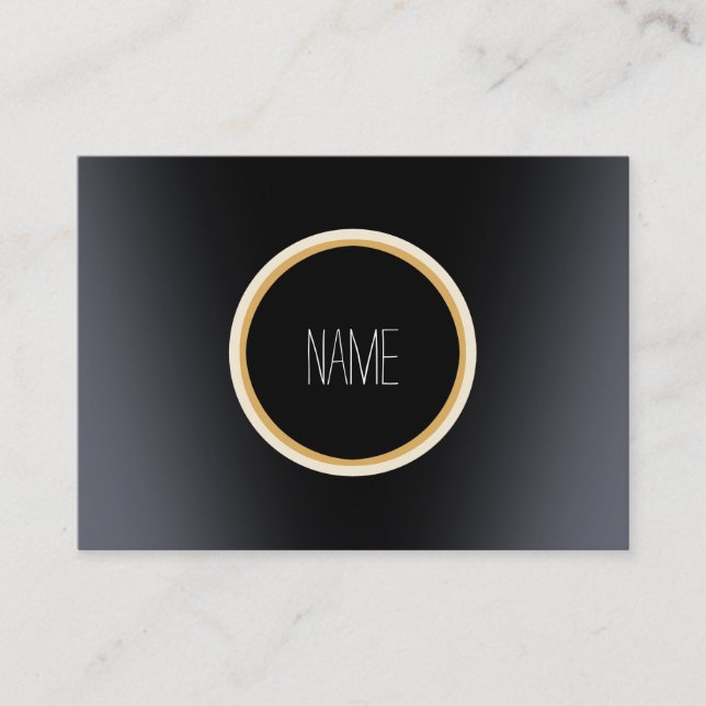 Black Metal Elegant Business Card (Front)