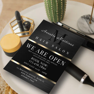 Black metal faux texture elegant flyer