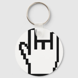black metal-head icon key ring