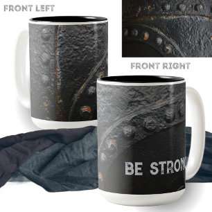 Black metal industrial style Two-Tone coffee mug