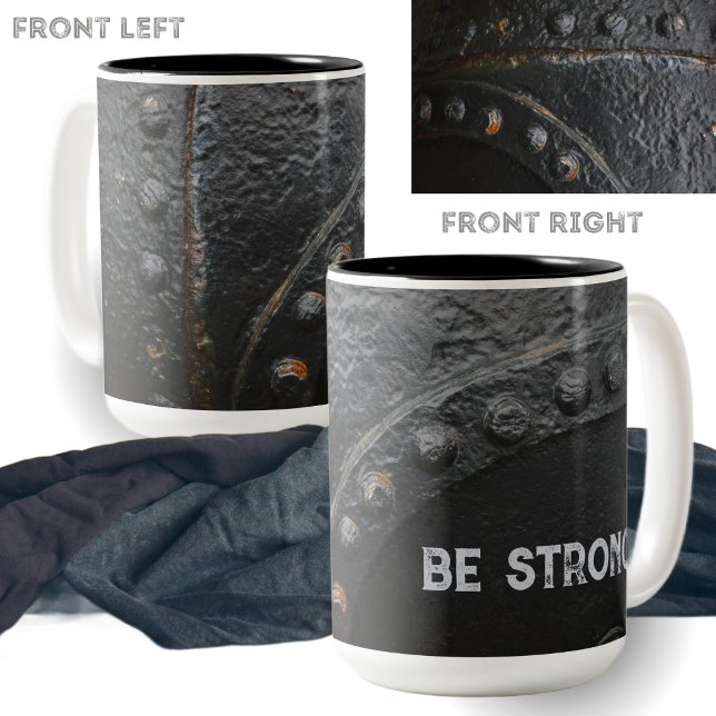 Black metal industrial style Two-Tone coffee mug (Creator Uploaded)