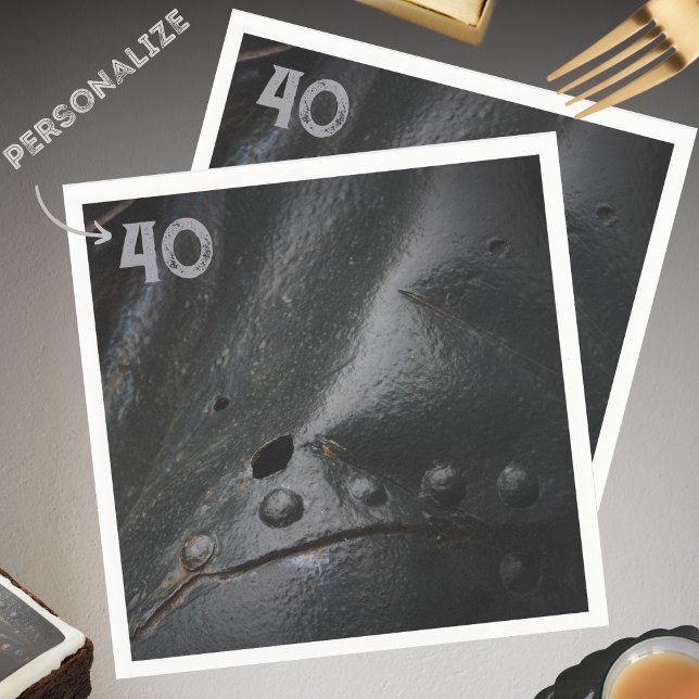 Black metal minimalist man's party  napkin (Creator Uploaded)