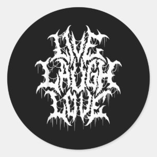 Black Metal Parody Funny Typography Classic Round Sticker