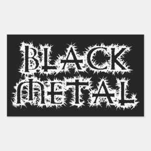 Black Metal Rectangular Sticker