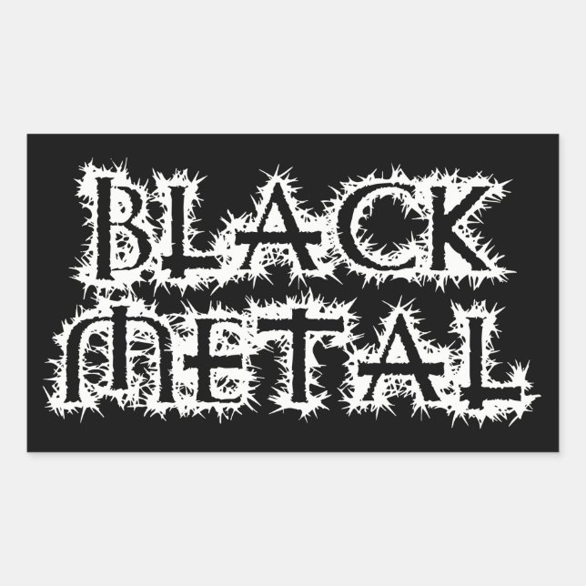 Black Metal Rectangular Sticker (Front)