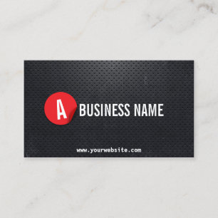 Black Metal Red Label Dispatcher Business Card