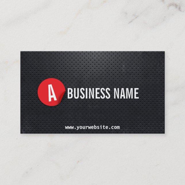 Black Metal Red Label DJ Music Business Card (Front)