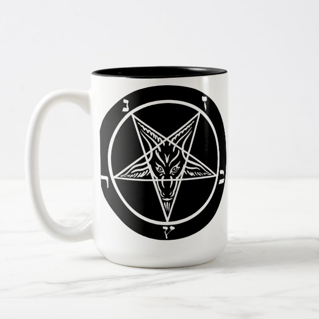 Black Metal SATAN Baphomet coffee mug 666 (Left)