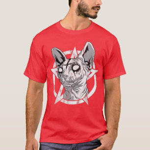 Black Metal Sphyn Cat Goth And Death Metal Sphin O T-Shirt