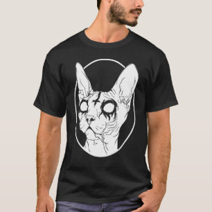 Black Metal Sphynx Cat Pastel Goth And Death Metal T-Shirt