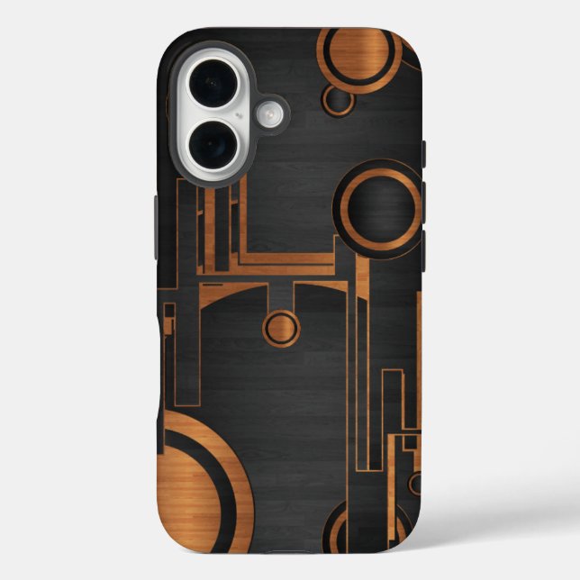 black metal with wood circles Case-Mate iPhone case (Back)