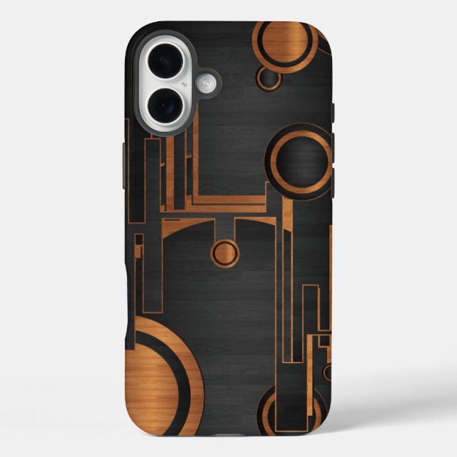 black metal with wood circles Case-Mate iPhone case (Back)
