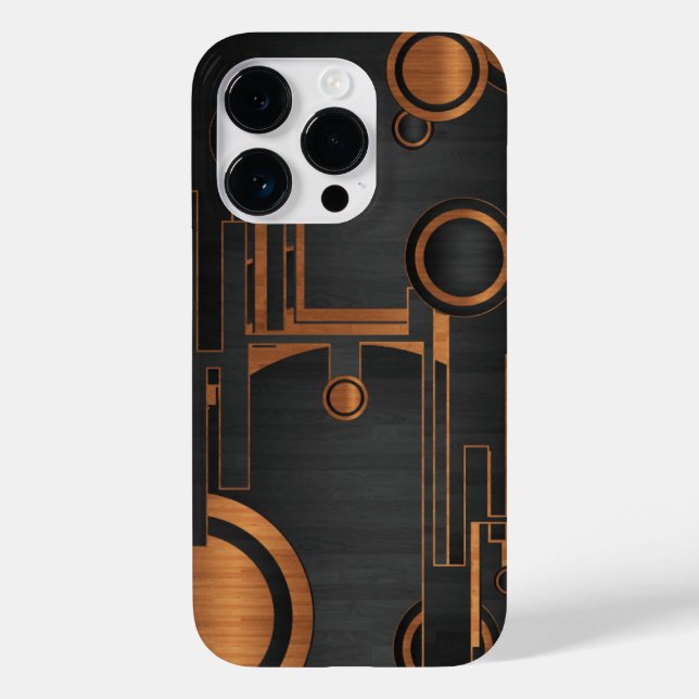 black metal with wood circles Case-Mate iPhone case (Back)