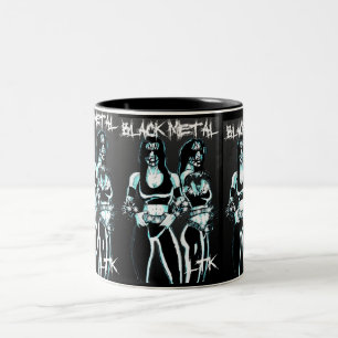 Black Metal Women Two-Tone Coffee Mug