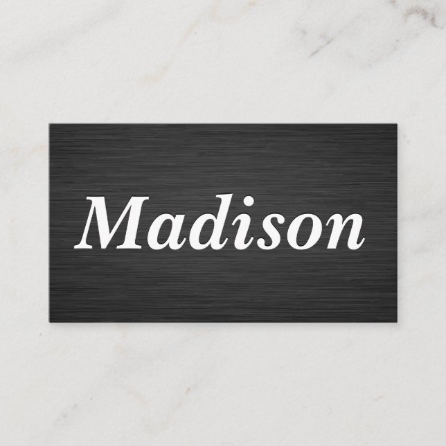 Black Metallic Background Business Card (Front)