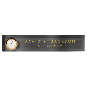 Black Metallic Corporate Custom Professional Nameplate