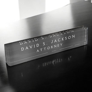 Black Metallic Corporate Custom Professional Nameplate