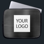 Black Metallic - Custom Logo Promotional Laptop Sleeve<br><div class="desc">Modern Black Faux Metallic Stainless Elegant Your Custom Logo Promotional Laptop Bag or Sleeve Promotional (promo) advertisement Case. This classy professional business computer case can be customised to include your company or business logo.</div>