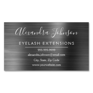 Black Metallic Foil Eyelash Extensions Beauty Magnetic Business Card