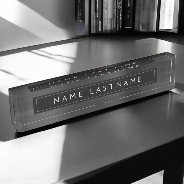 Black Metallic Foil Modern Custom Professional Nameplate (Creator Uploaded)