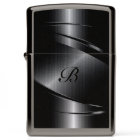 Black Metallic Geometric Design Monogram