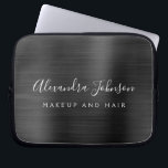 Black Metallic - Monogram Business Professional Laptop Sleeve<br><div class="desc">Modern Black Faux Metallic Stainless Elegant Monogram Promotional Laptop Bag or Sleeve Promotional (promo) advertisement Case. This classy professional business computer case can be customised to include your monogrammed name and job title profession or position.</div>