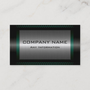 Black Metallic Silver Grey Steel Metal Look #15 Business Card
