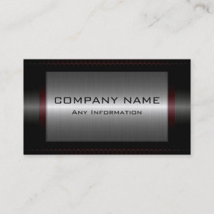 Black Metallic Silver Grey Steel Metal Look #19 Business Card