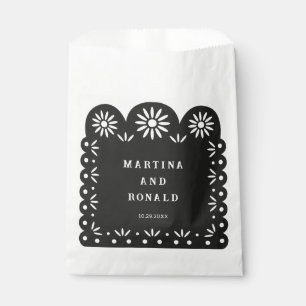 BLACK MEXICAN PAPEL PICADO FAVOUR BAG